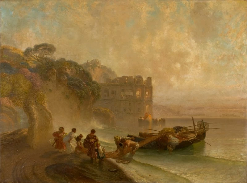 Pescatori vicino Palazzo Donn'Anna a Posillipo - Museo d'Arte, San Paolo